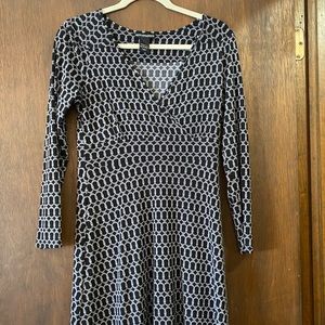 XS, Petite Sophisticate Black and White Dress